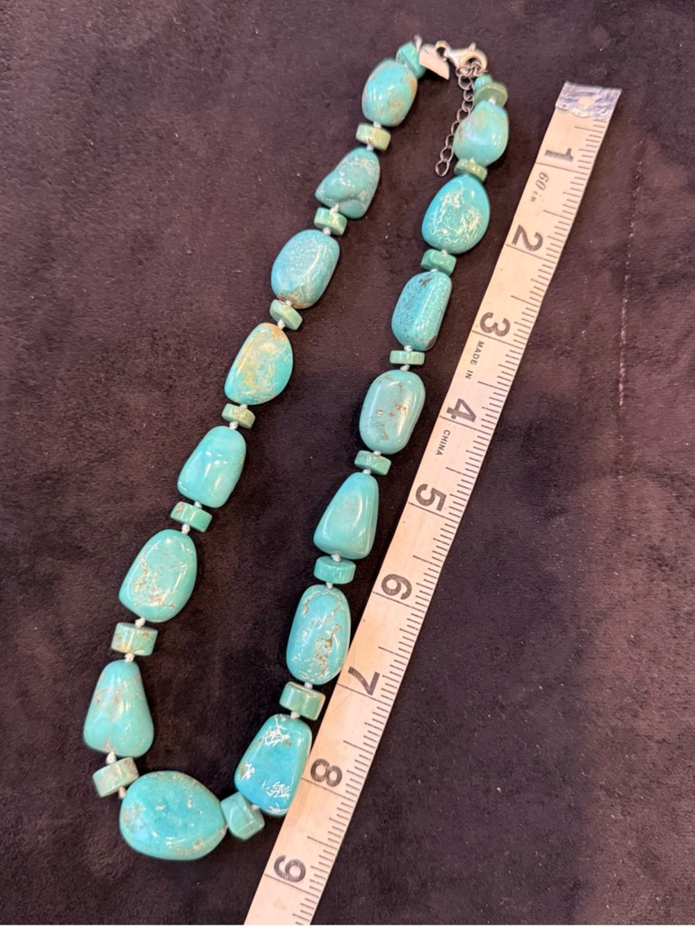 Natural Turquoise and Sterling Silver Necklace